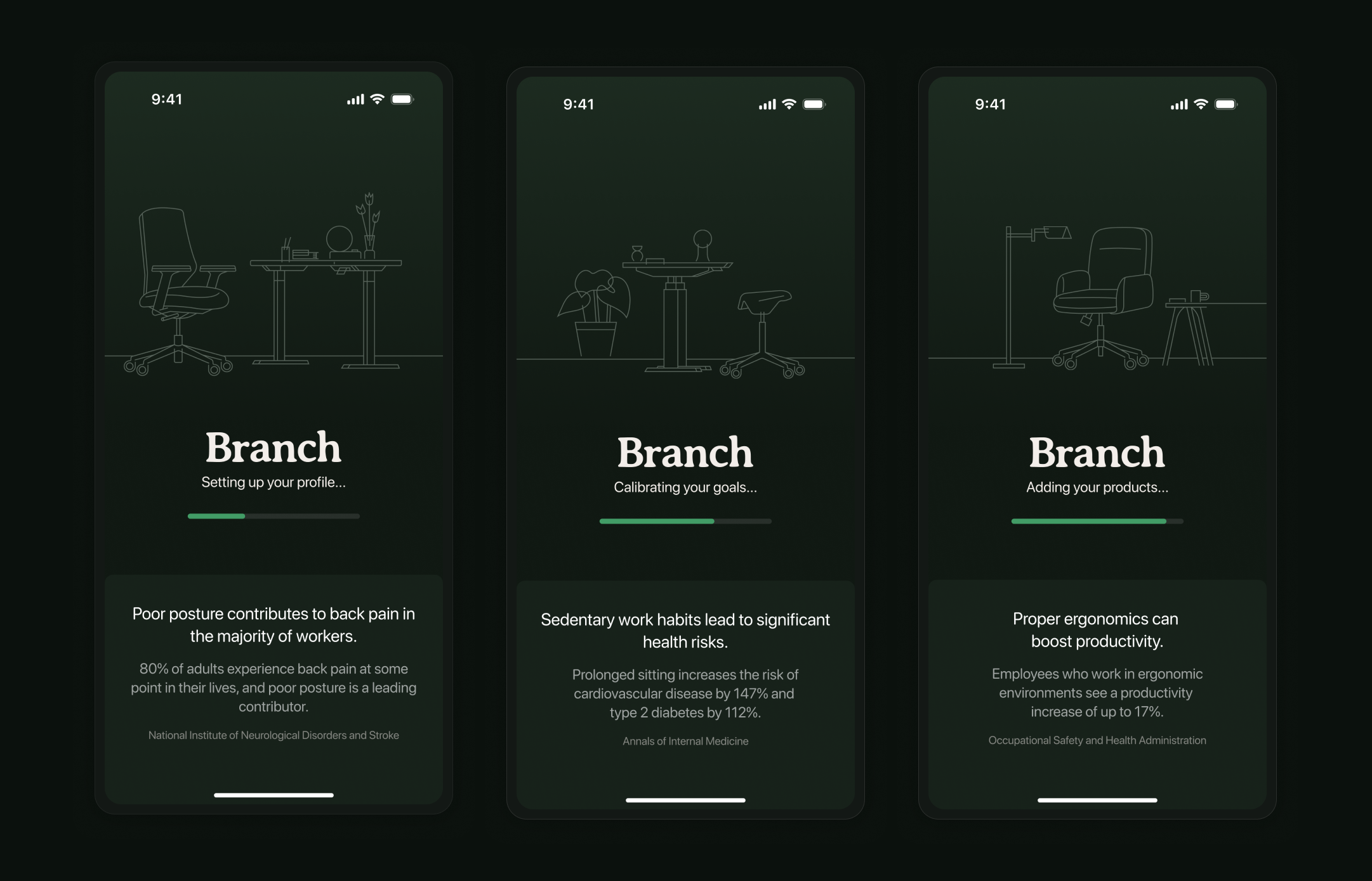 Native iOS desk-connected posture sensing app.