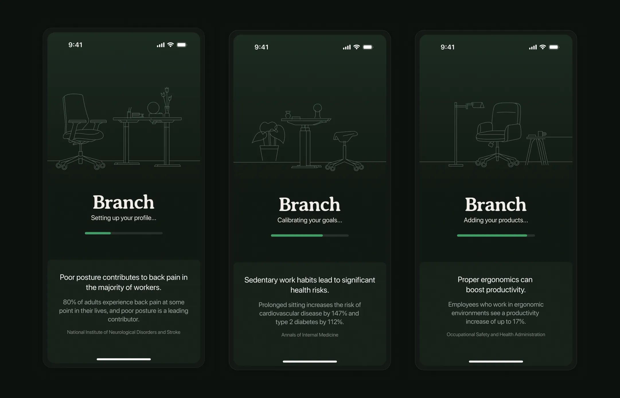 Native iOS desk-connected posture sensing app.