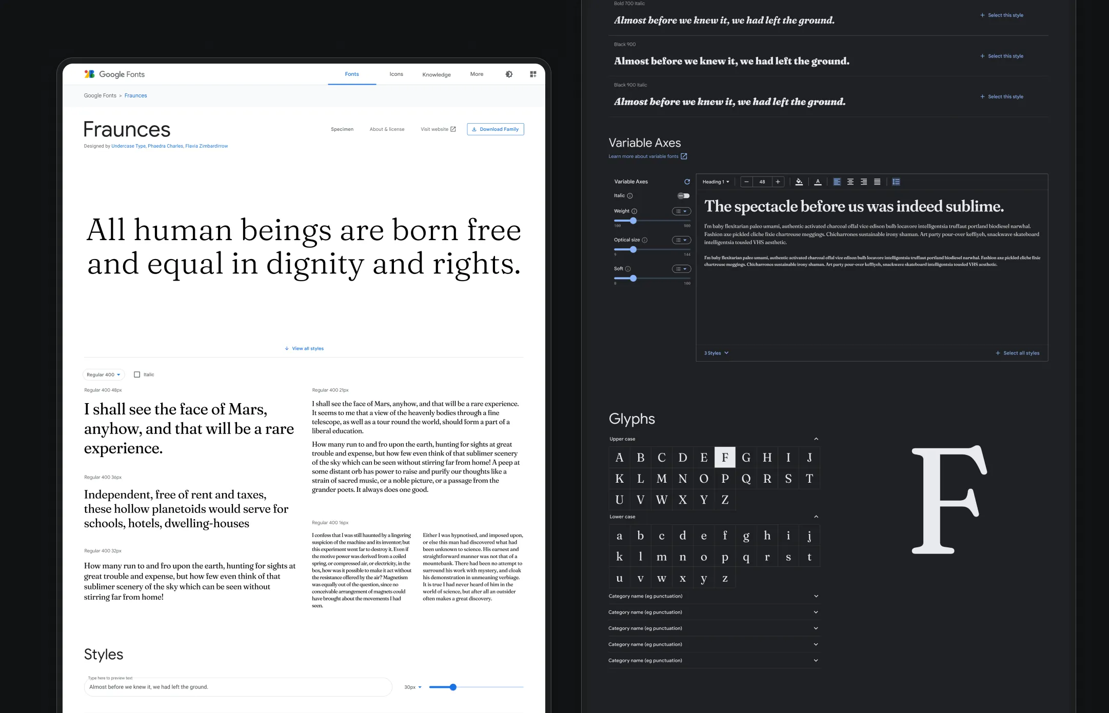 Lead Product Designer on the Google Fonts redesign.